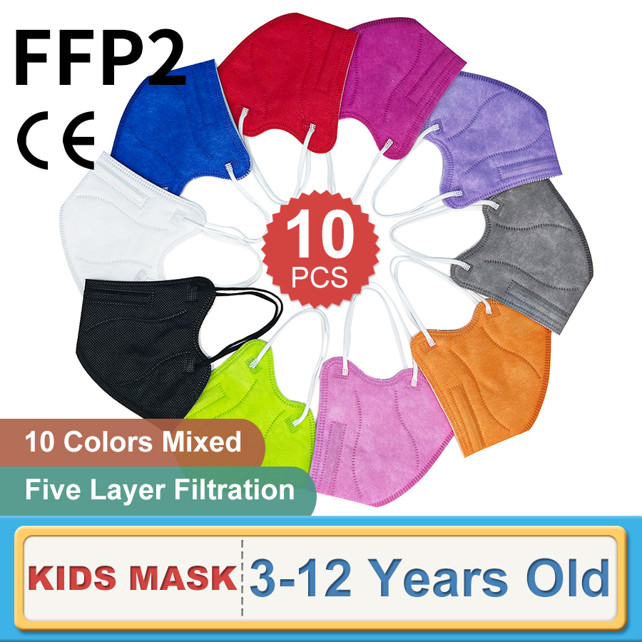 Disposable Surgical Mask - 10PCS Children FFP2 Face Mask KN95
