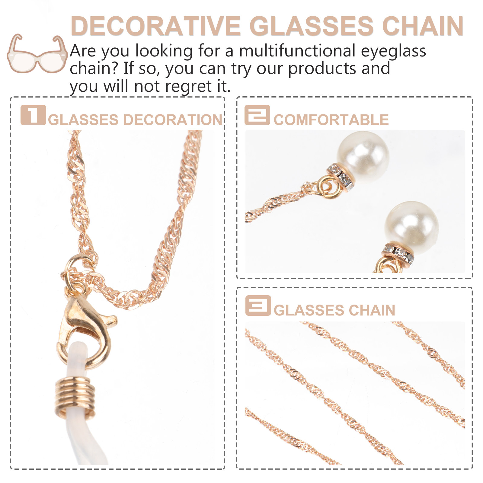 1Pcs Pearl Glasses Chain Styli - Mask Chain Holder ulasan dan harga