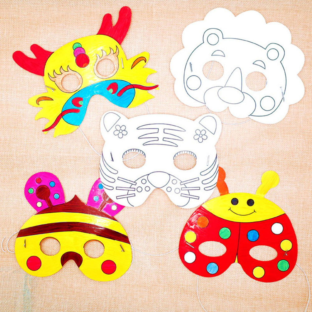 10Pcs Paper Mask Craft Kit Kid - Kids Face Mask ulasan dan harga