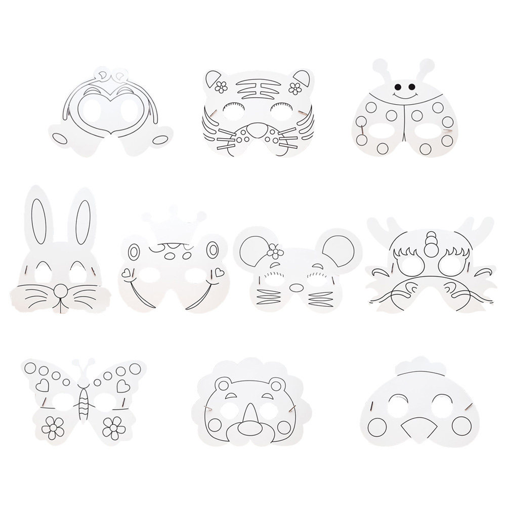10Pcs Paper Mask Craft Kit Kid - Kids Face Mask ulasan dan harga