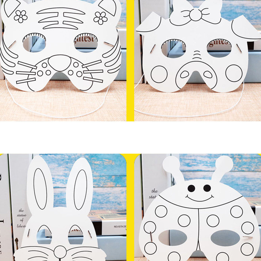 10Pcs Paper Mask Craft Kit Kid - Kids Face Mask ulasan dan harga