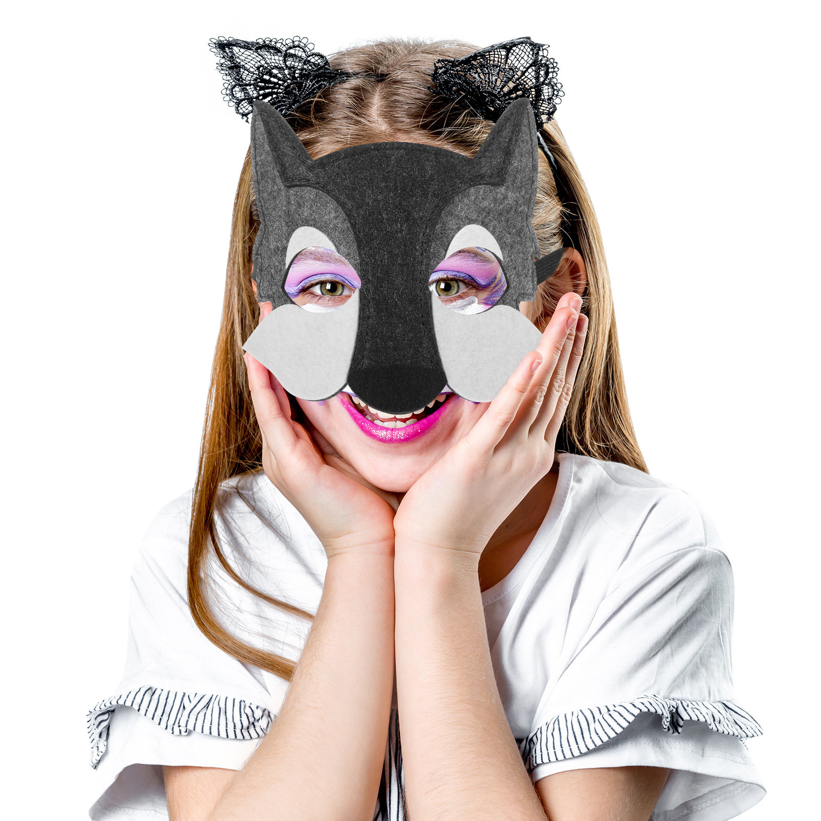 3Pcs Wolf Head Mask Kids Carto - Kids Face Mask ulasan dan harga
