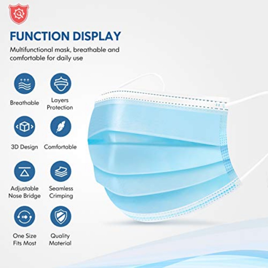 Face Mask Disposable Adults 3P - Disposable Mask Blue ulasan dan harga
