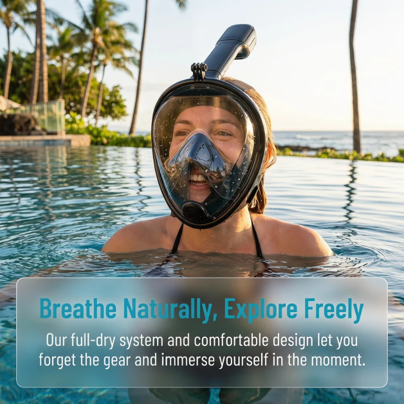 Underwater Scuba Anti Fog Full - Anti Pollution Mask ulasan dan harga