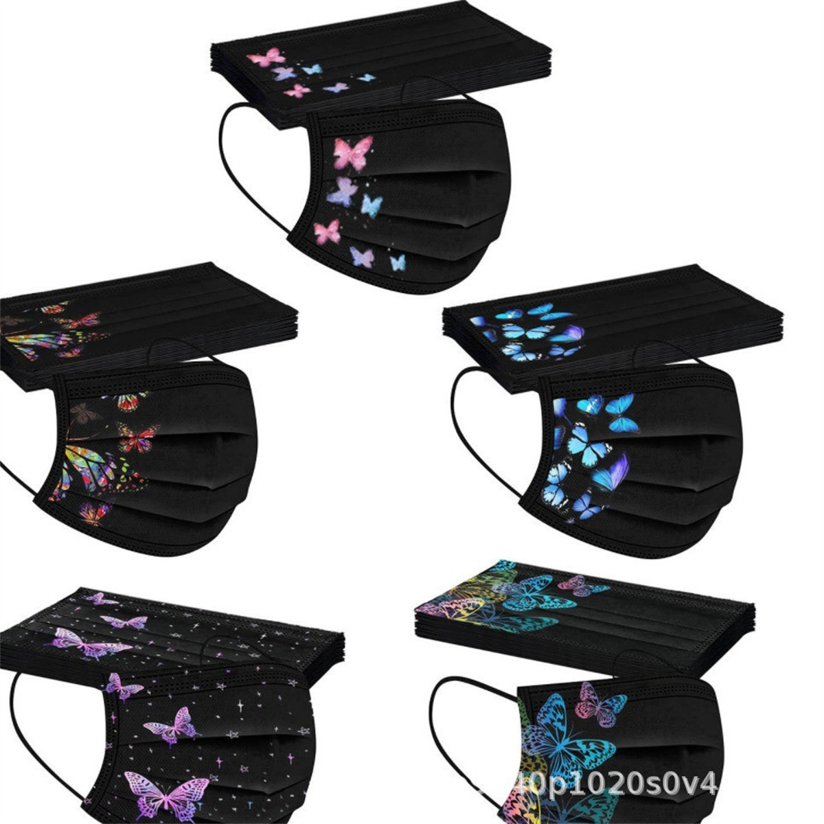 50pcs colorful butterfly print - Disposable Surgical Mask ulasan dan harga