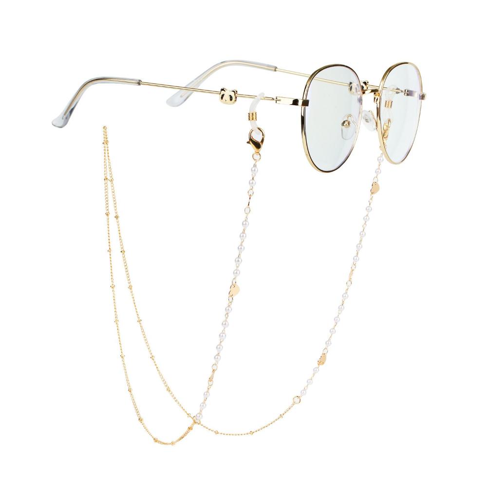 Jewelry Disc Metal Pearl Hangi - Mask Chain Holder ulasan dan harga