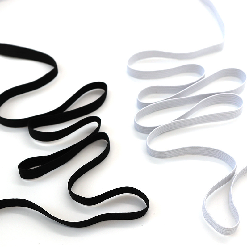 White Black 3mm Flat Elastic B - Mask Lanyard Adjustable ulasan dan harga