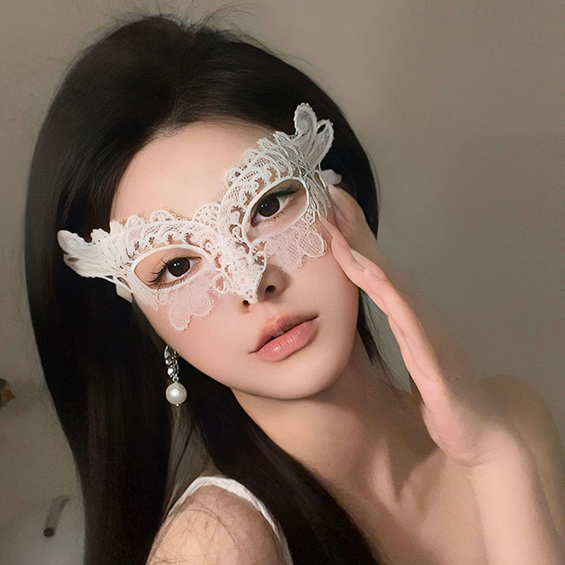 Black Sexy Lingerie Lace Mask  - Respirator Half Face ulasan dan harga