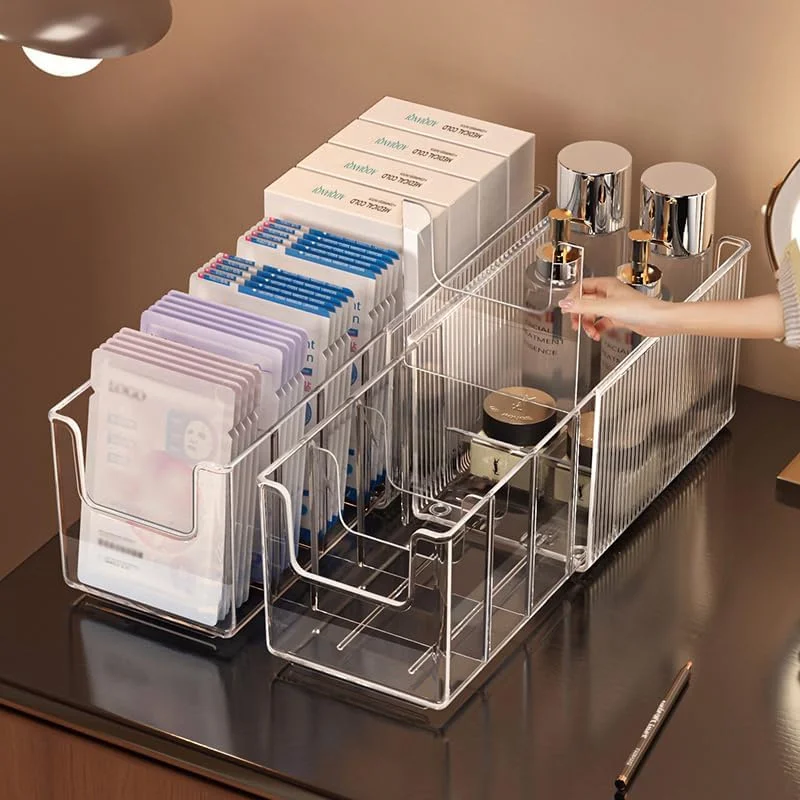 Extendable Acrylic Makeup Orga - Face Mask Storage Box ulasan dan harga