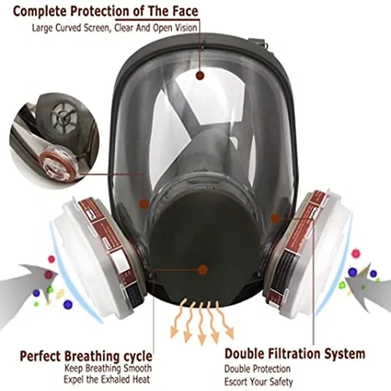 Large Size 6800 Gas Mask Full  - Kn95 Respirator Mask ulasan dan harga